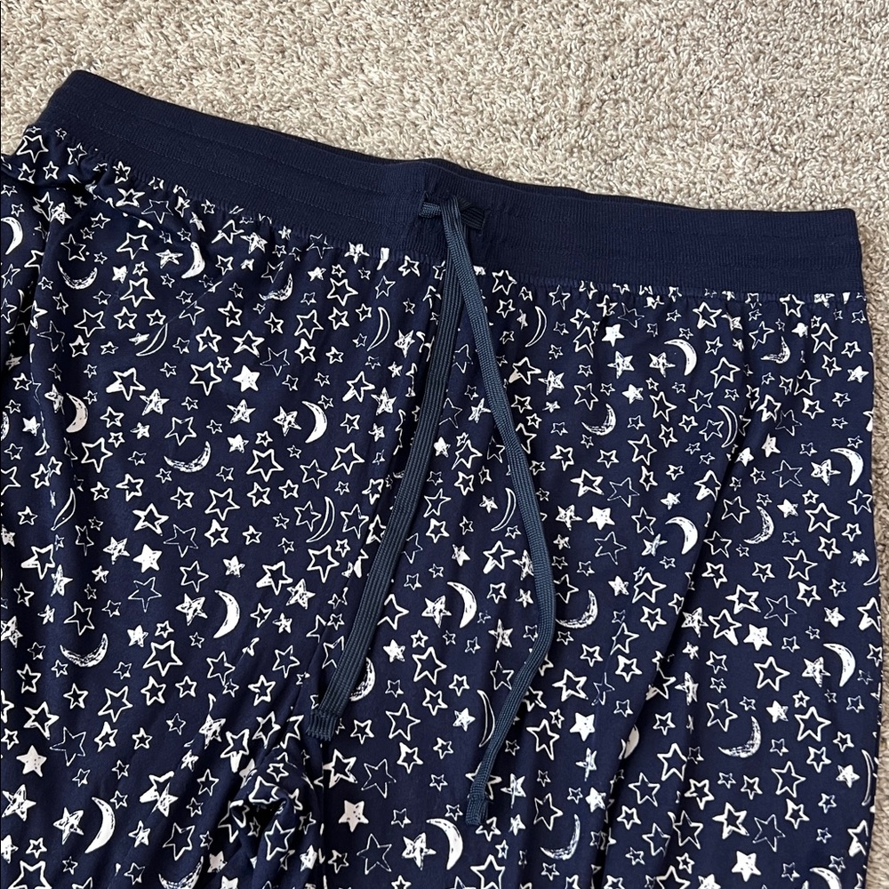 NWT Splendid XL 2-Piece Pajama Set Navy Star Moon Print Lounge Sleep Cozy Soft - Picture 10 of 15